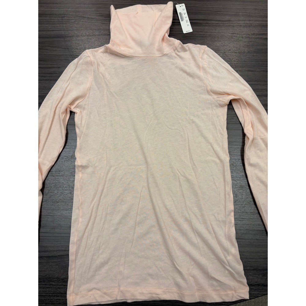 J Crew Turtleneck Top Womens XXS Pink Long Sleeve Lightweight NWT Stretch